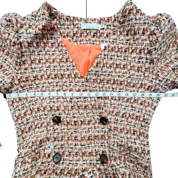 Adelyn Rae Laurie Tweed Double Breasted Mini Dress Size L - Picture 13 of 14
